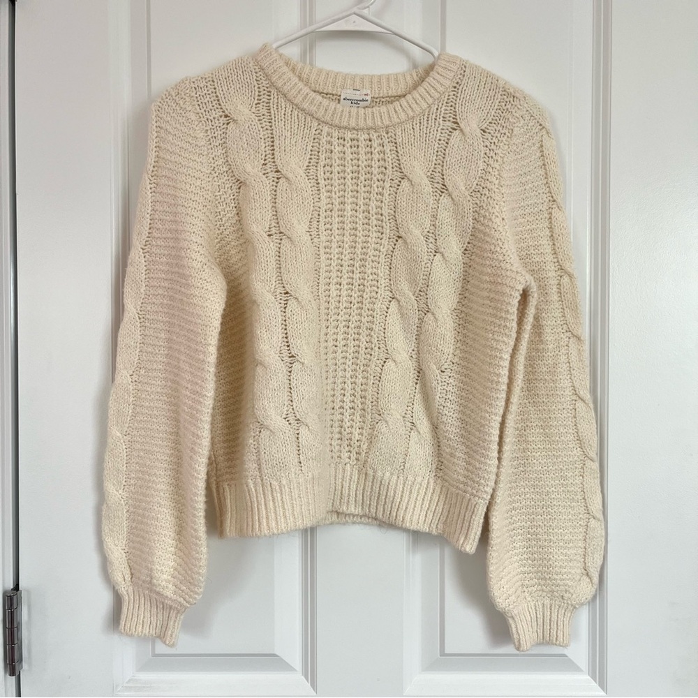 Abercrombie Kids Cream Cable Knit Sweater